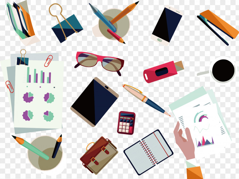 Flat Creative Business Office Tools PPT Icon PNG