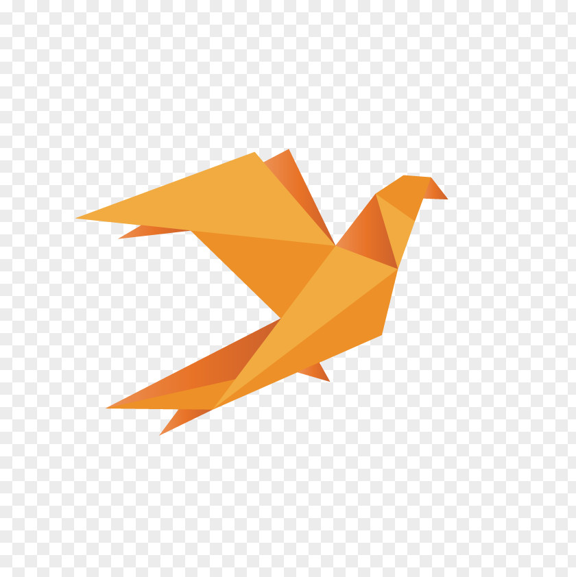 Vector Orange Pigeon Paper Bird PNG