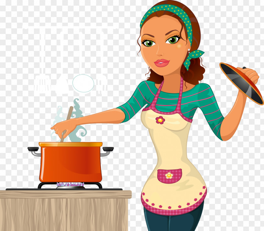 We Are Cooking Beauty The Kitchen Chef Woman Clip Art PNG