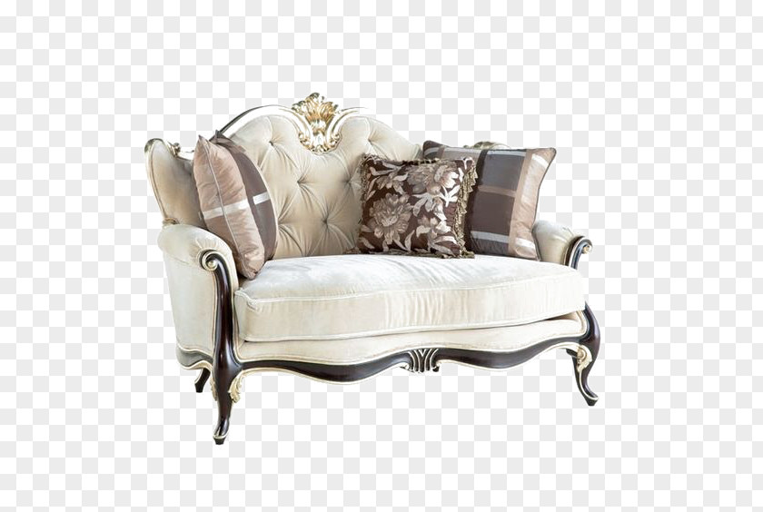 White Sofa Couch Loveseat Living Room Furniture Bed PNG