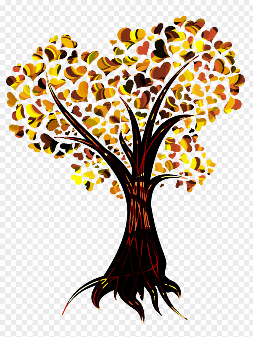 Heart Tree Autumn Leaf Color Clip Art PNG