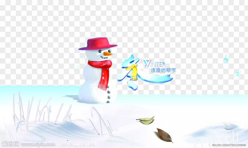 Romantic Winter Snowman Romance PNG