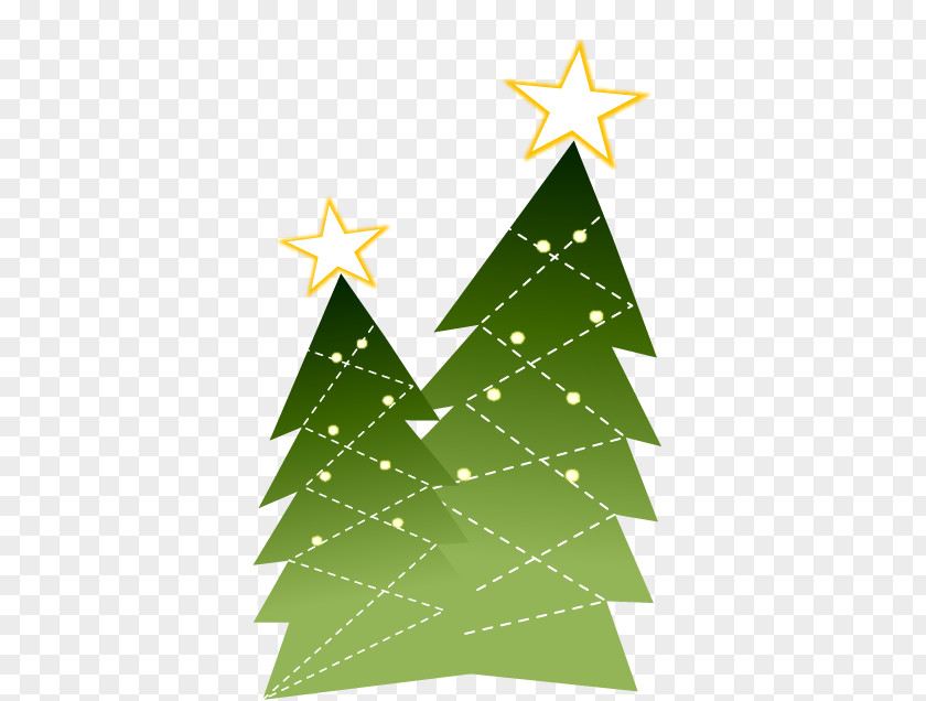 Vector Cartoon Christmas Tree Pine Flat Design PNG