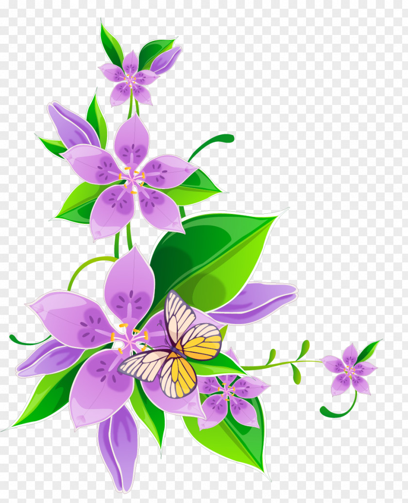 Corner Flowers Flower Purple Drawing Clip Art PNG