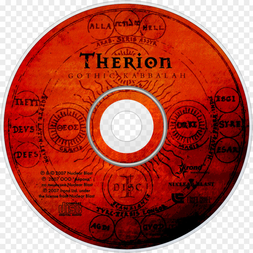 Kabbalah Compact Disc Gothic Therion Deggial Lepaca Kliffoth PNG