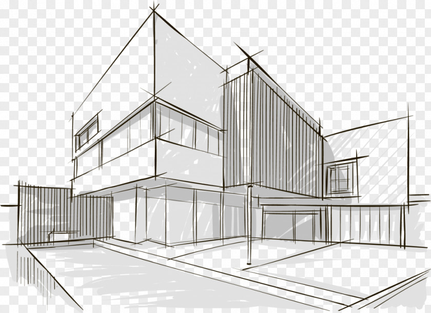 Building Architecture Vector Graphics Sketch PNG