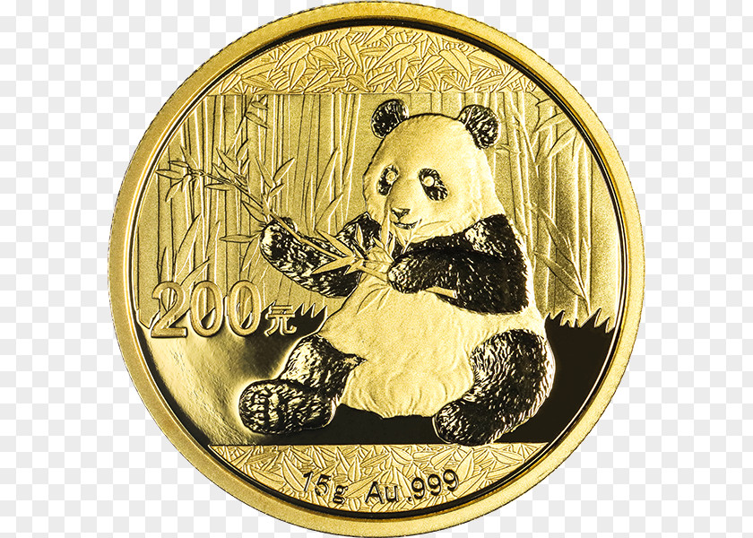 Coin Giant Panda Chinese Gold Silver PNG