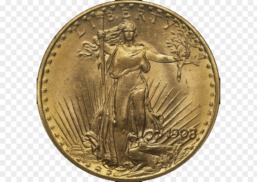 Gold Coins United States Saint-Gaudens Double Eagle American PNG