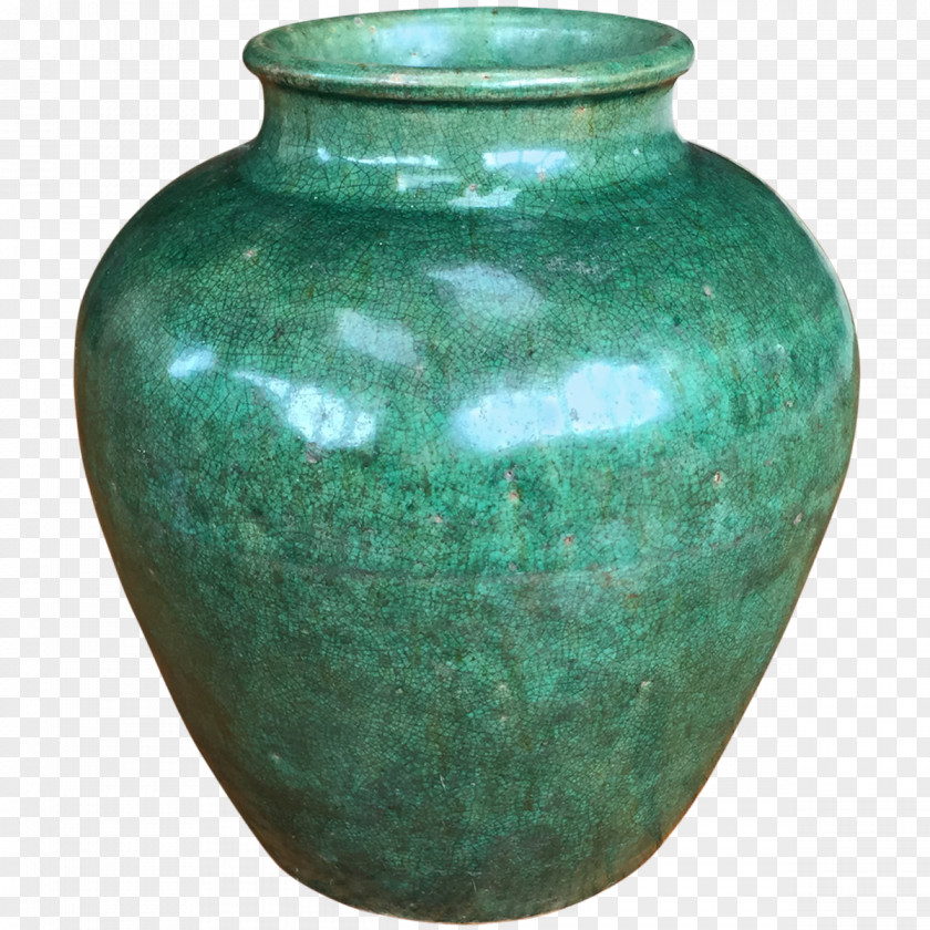 Vase Ceramic Teal Pottery PNG