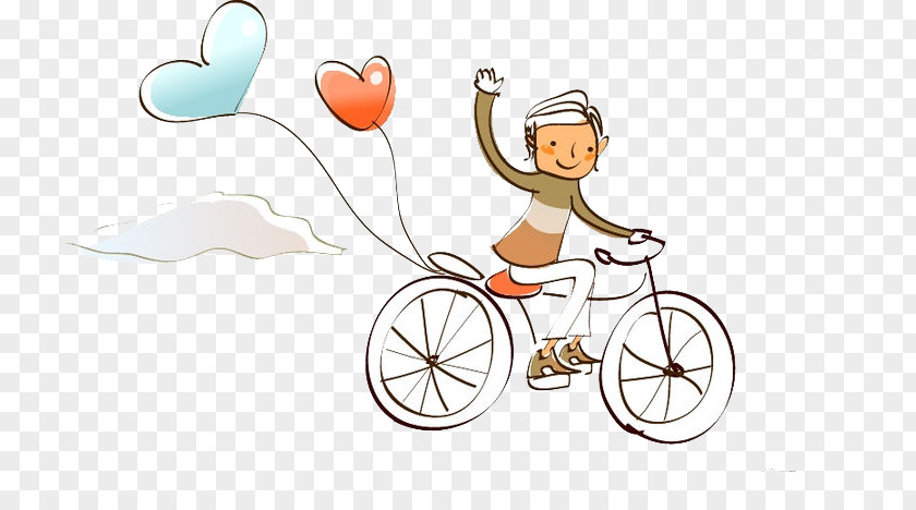 People Love Balloon Bicycle Car Illustration PNG