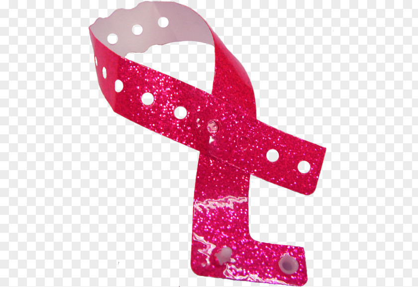 Pink Glitter Bracelet Wristband Paper Sticker Tyvek PNG