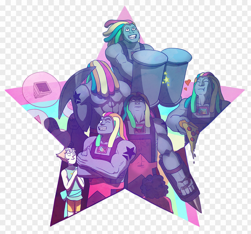 Steven Universe Bismuth Pearl Garnet Connie Fan Art PNG