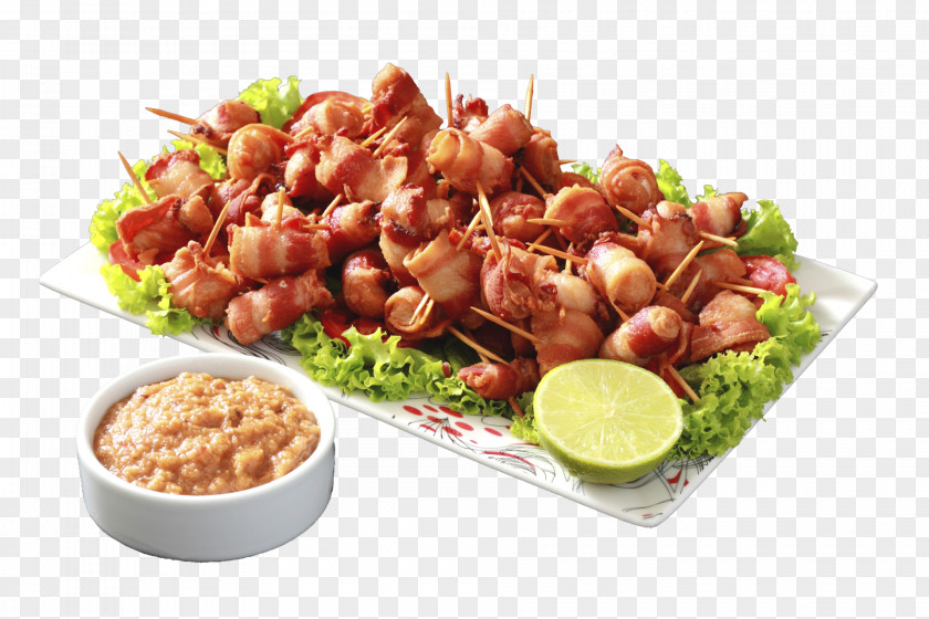 Bacon Yakitori Vegetarian Cuisine Spare Ribs Chicken As Food PNG