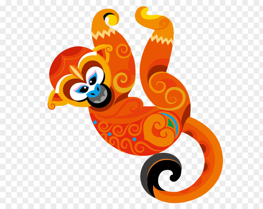 Orange Cartoon Monkey Clip Art PNG