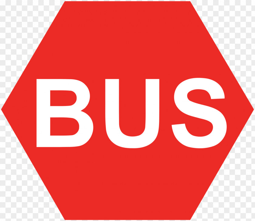 Stuttgart Outline Logo Bus Hexagon Red Traffic Sign PNG