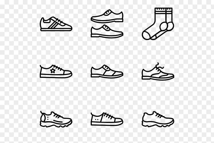 Shoes Outline Shoe Footwear Sneakers Clip Art PNG
