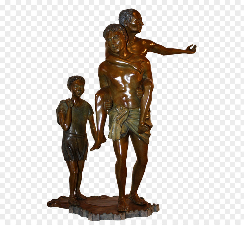 Aeneas Bronze Sculpture Troy Aeneid Anchises PNG