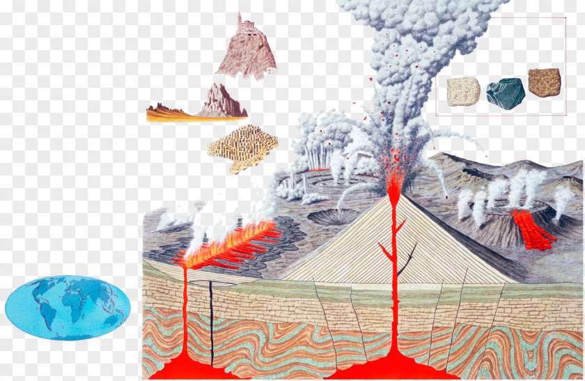 Volcanic Magma Eruption Geography Illustration PNG