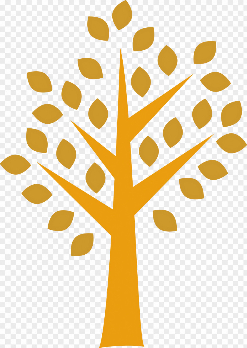 Yellow Line Leaf Tree Plant PNG