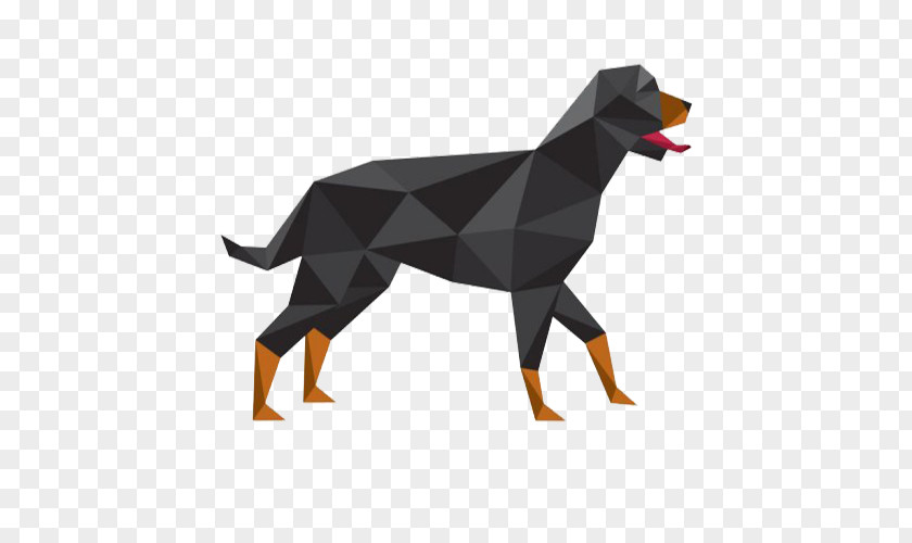 Black Rhombus Puppy Rottweiler Paper Geometry PNG