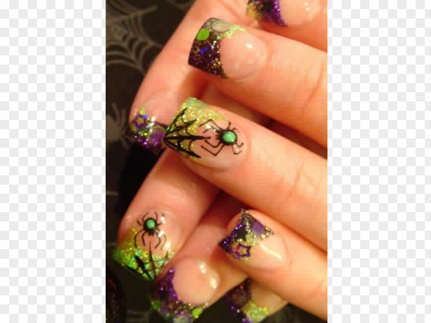 Nail Art Spider Manicure PNG