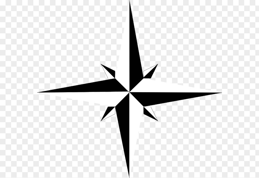 Black And White Background North Compass Rose Clip Art PNG