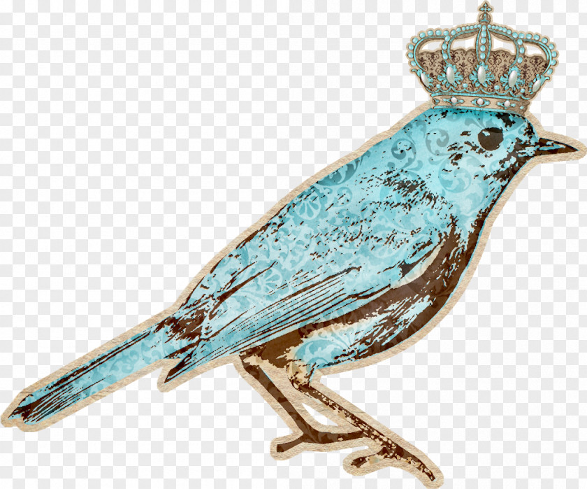 Bluebirds Design Element Mercari Bird With Crown Pendant Lapel Pin PNG