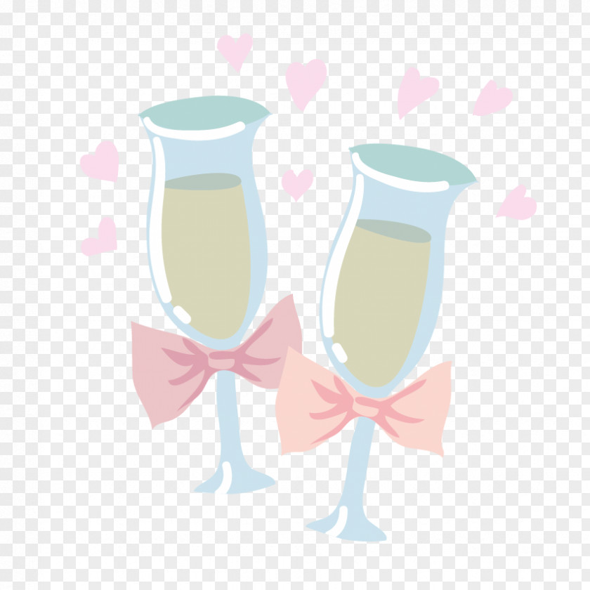 Summer Wine Cartoon Hand Painted Glass Champagne Product Design Font PNG