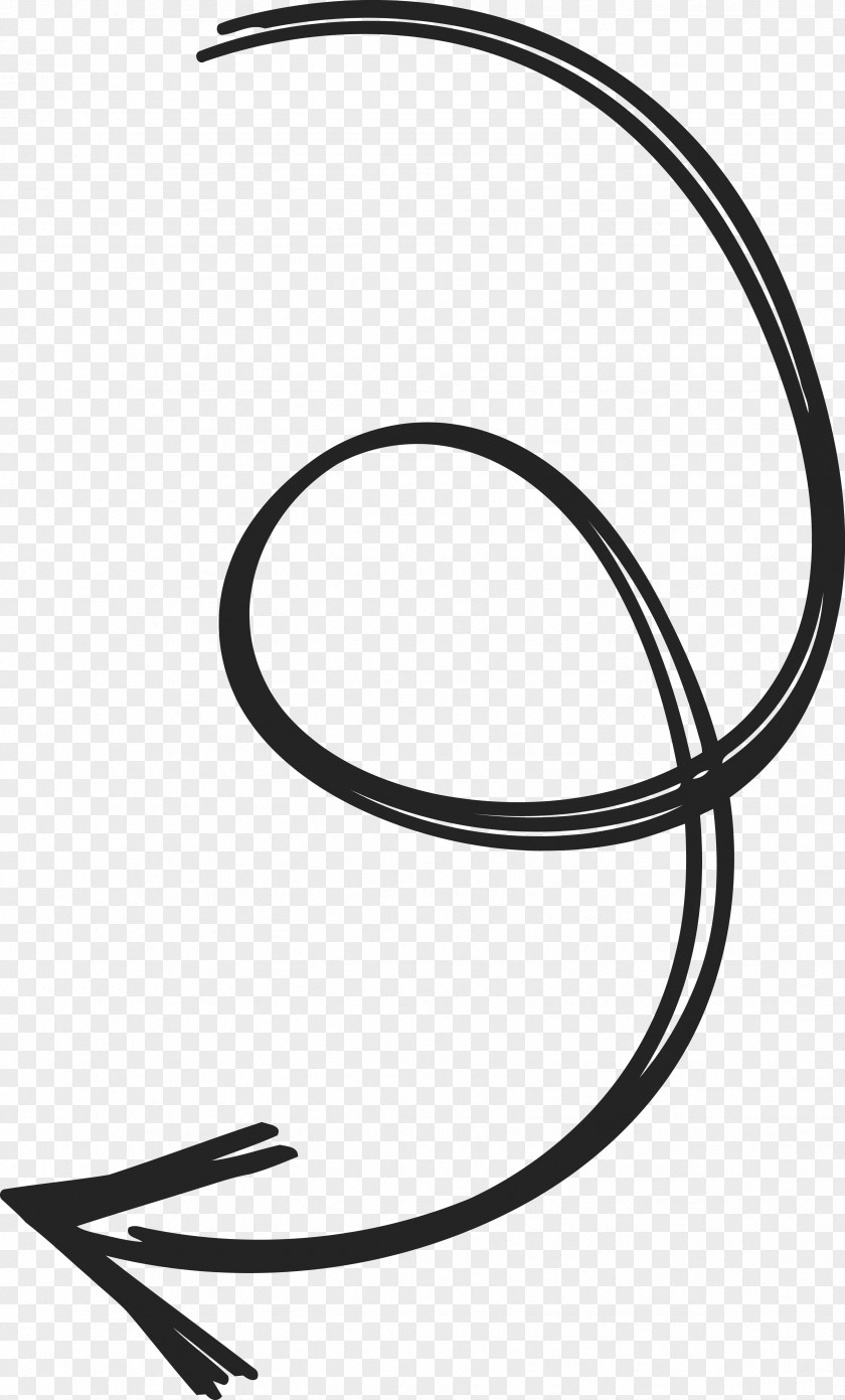Hand Drawing Curly Arrow With A Knot PNG