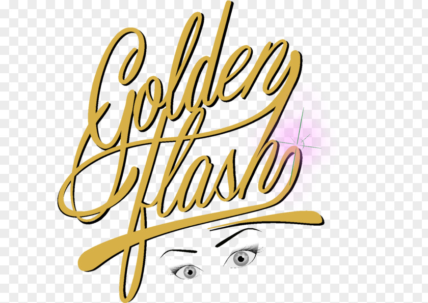 Golden Flash Logo Calligraphy Brand Font PNG