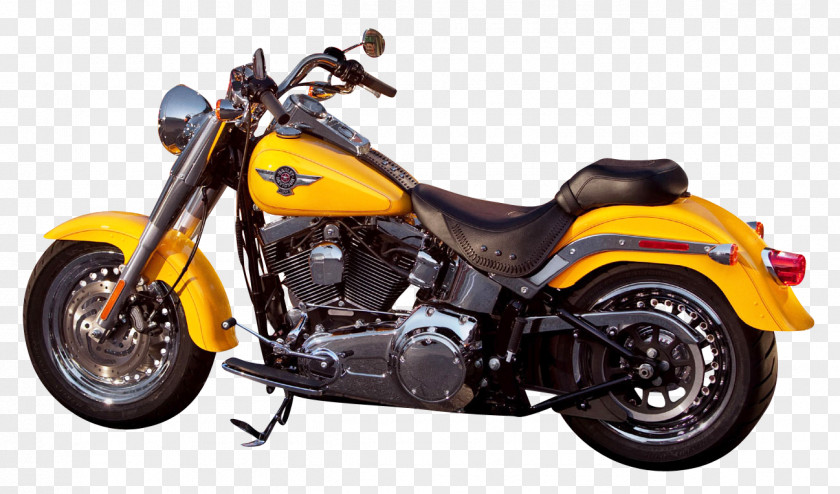 Harley Davidson Yellow Motorcycle Bike Cruiser Harley-Davidson FLSTF Fat Boy Bicycle PNG