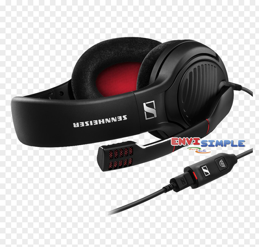 Headphones Sennheiser PC 373D Headset 7.1 Surround Sound PNG