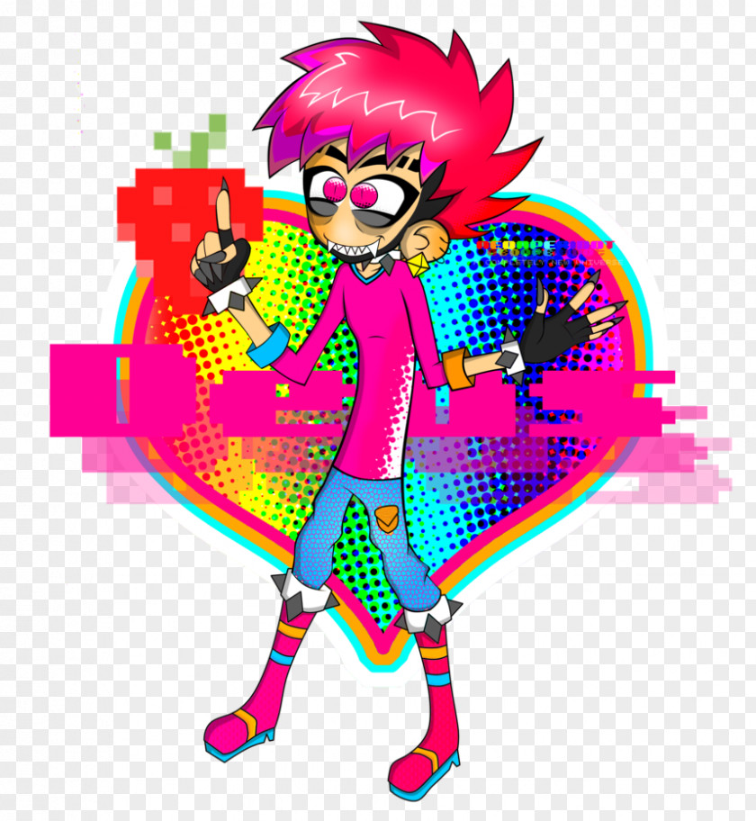 Line Pink M Character Clip Art PNG