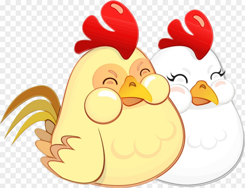 Bird Yellow Chicken Cartoon Rooster Nose PNG