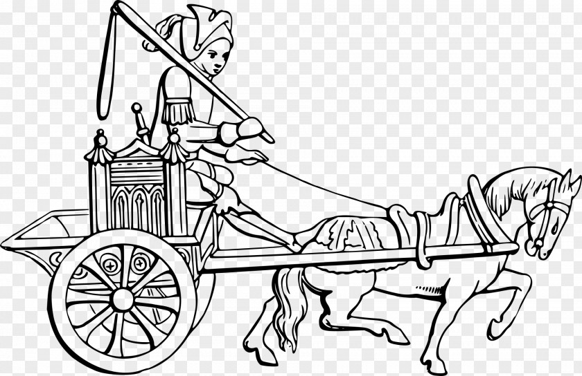 Coloring Horse-drawn Vehicle Carriage Chariot Cabriolet PNG