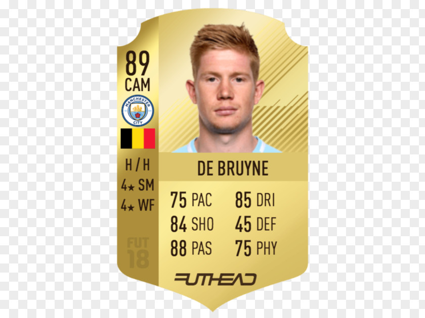 De Bruyne Belgium Kevin FIFA 18 2017–18 Premier League Manchester City F.C. Football Player PNG