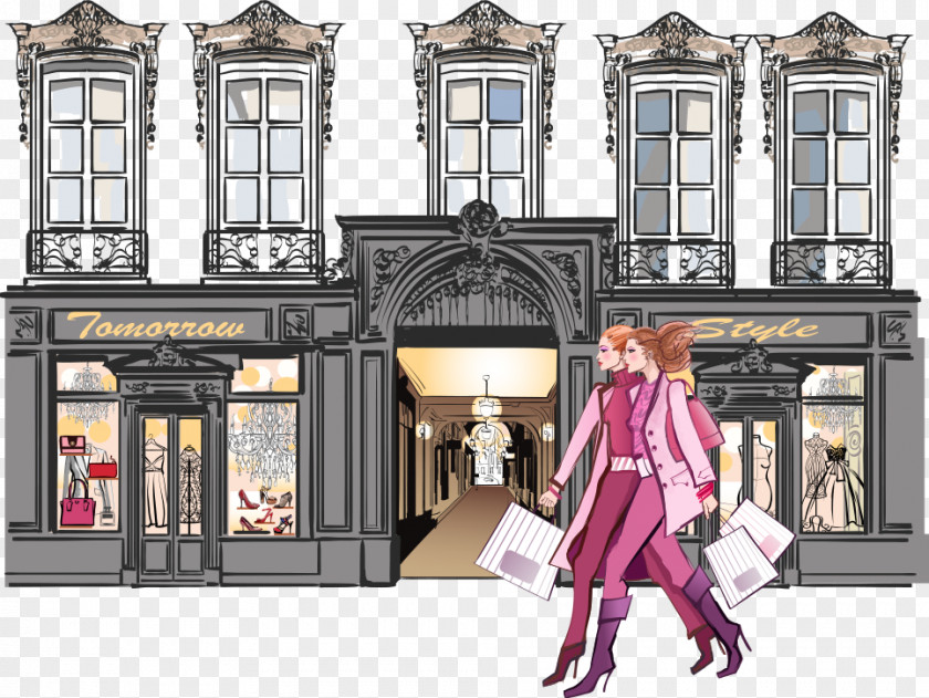 Paris Street Fashion Beauty Vector Stock Illustration PNG