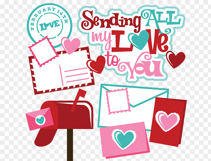 Send Love Valentine's Day Digital Scrapbooking Clip Art PNG