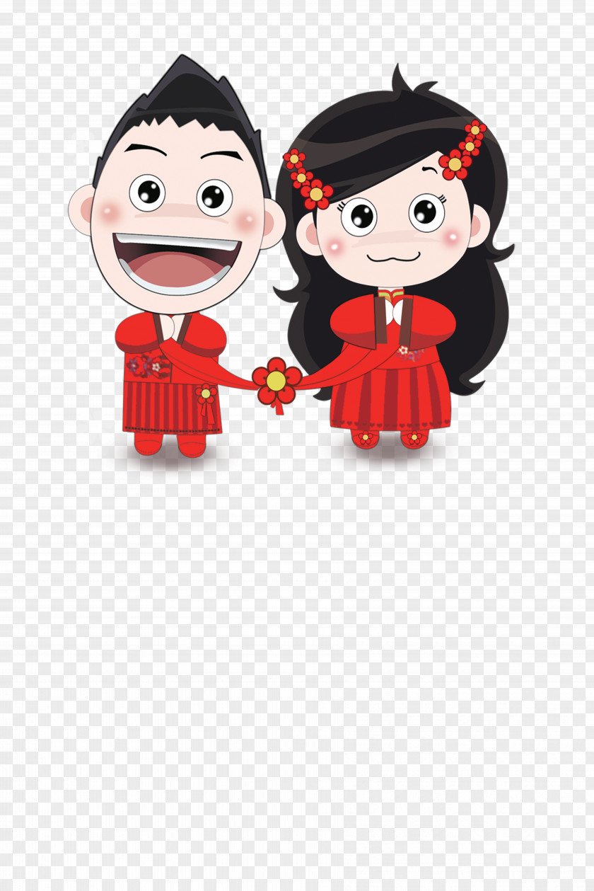 Cartoon Bride And Groom Wedding Character Picture Element Bridegroom Illustration PNG