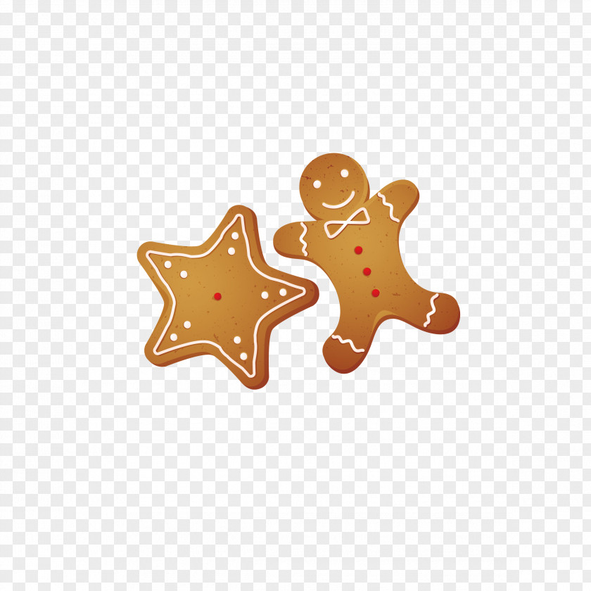 Cartoon Vector Material Cookies Gingerbread Man Christmas Decoration Cookie PNG