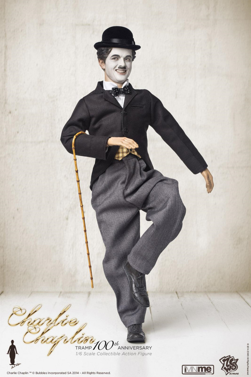 Charlie Chaplin The Tramp Action & Toy Figures Comedian Film 1:6 Scale Modeling PNG