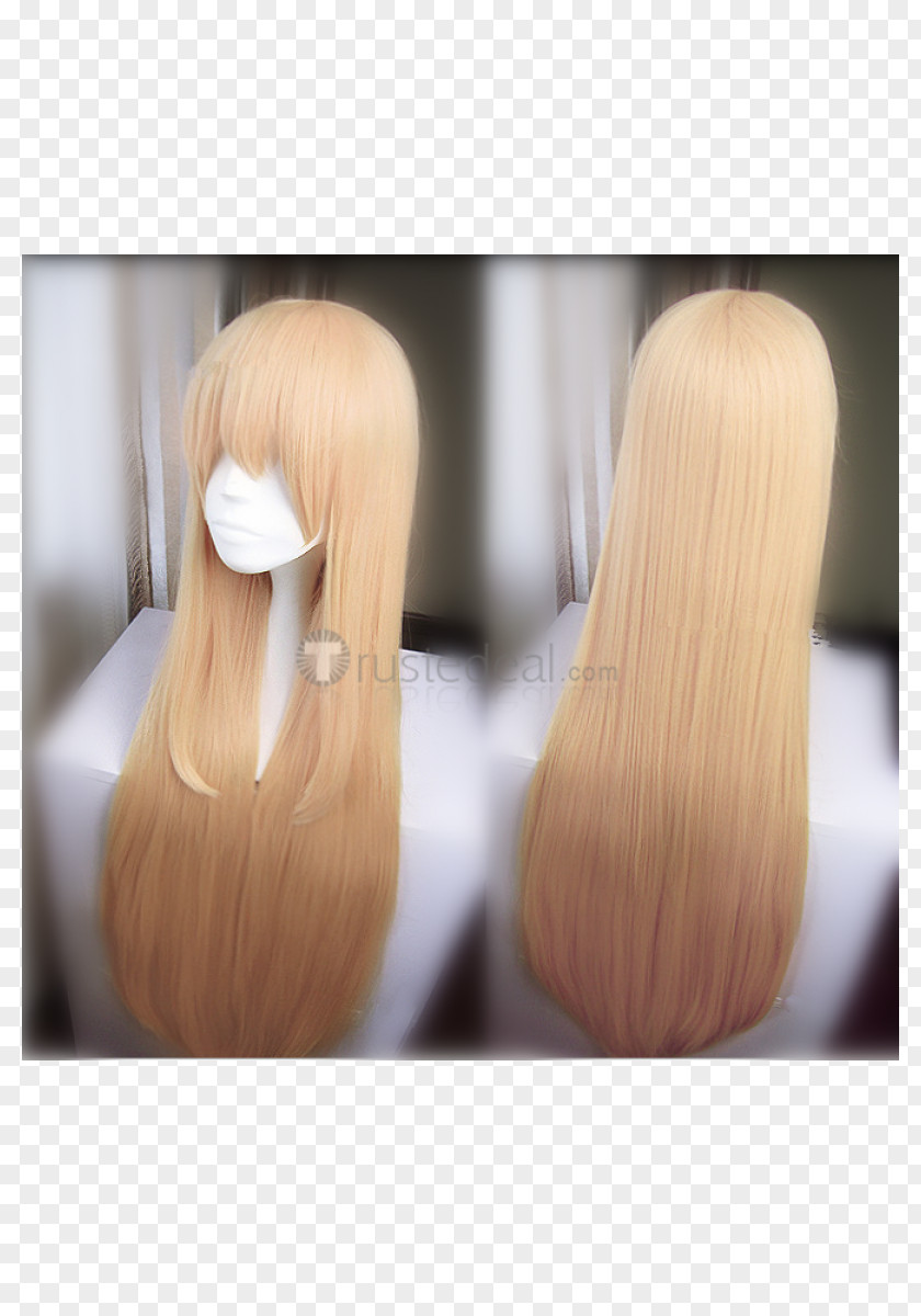 Cosplay Wig Blond Long Hair PNG