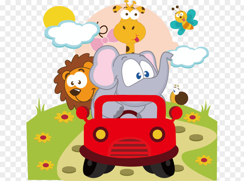 Creative Children's Cartoon Car Stock Illustration Clip Art PNG
