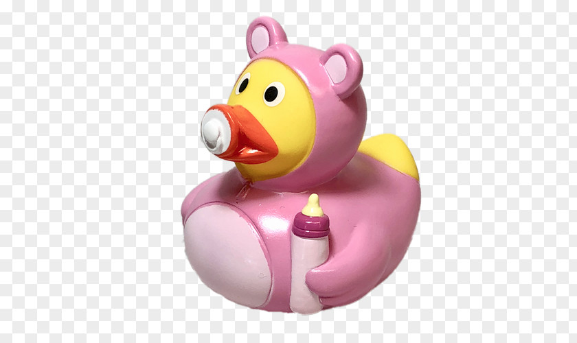 Duck Rubber Baby Bottles Pacifier Toy PNG
