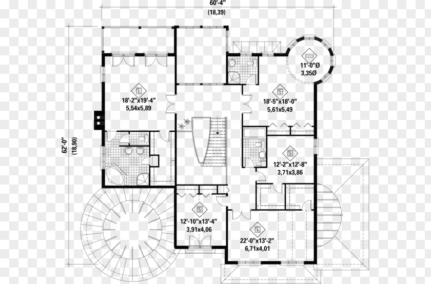 European-style Floor Plan Technical Drawing PNG