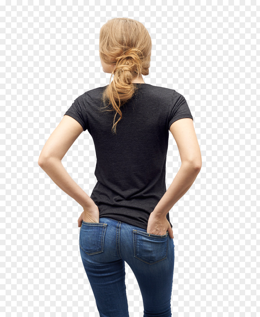 Shirt Back T-shirt Shoulder Sleeve Jeans PNG