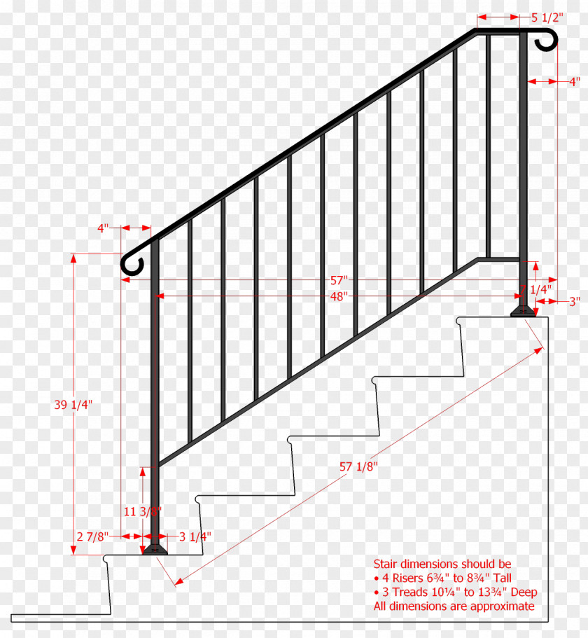 Stairs Wrought Iron Handrail Stair Riser PNG