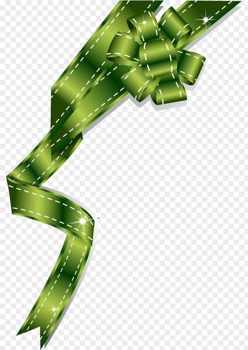 Vector Decorative Gift Green Ribbon Paper Clip Art PNG