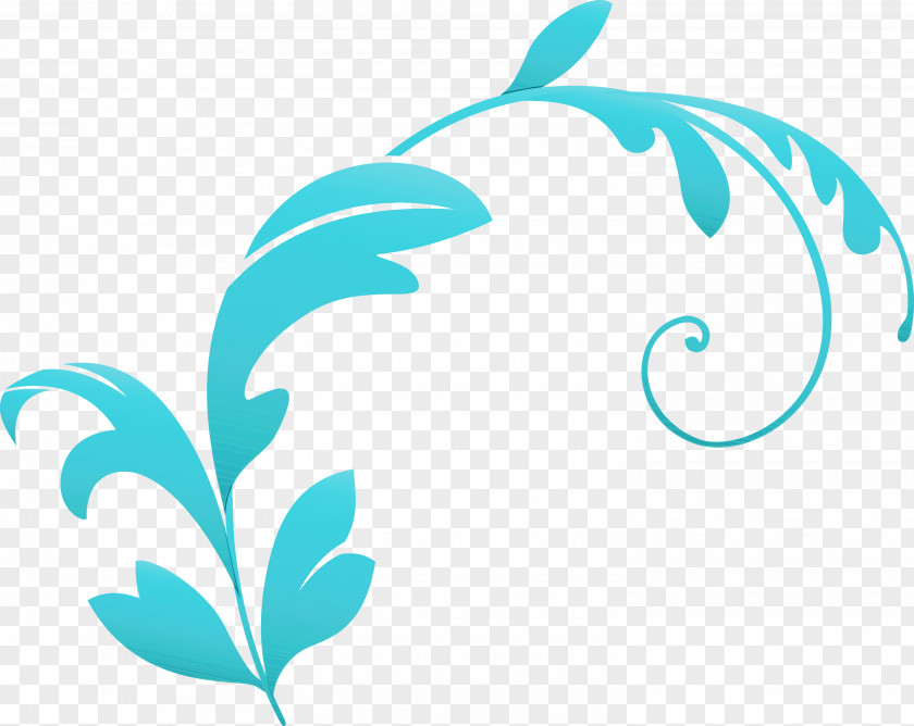 Aqua Turquoise Leaf Font Logo PNG