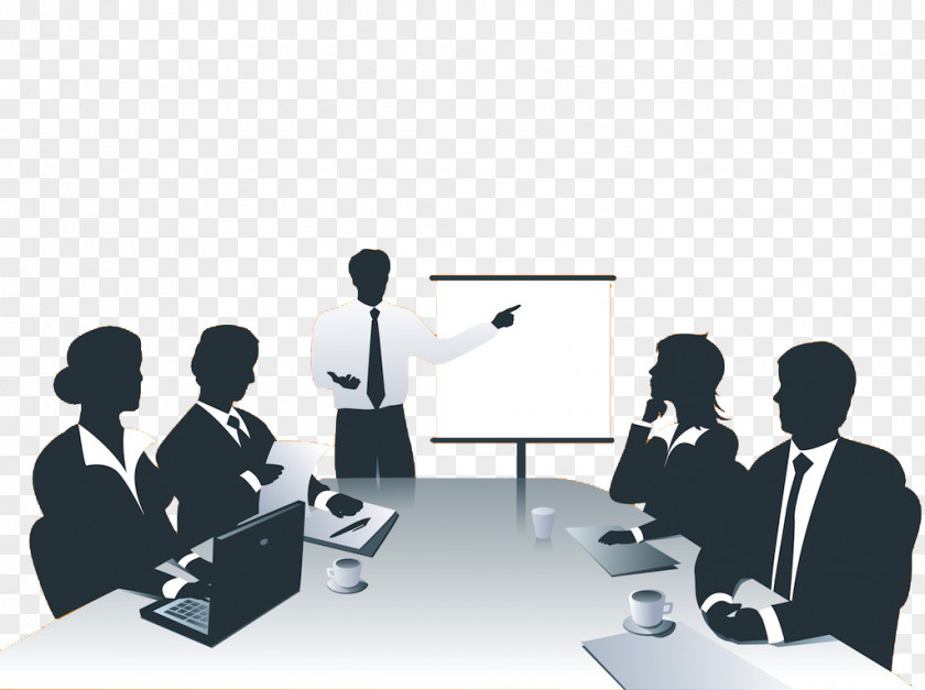 Business People Meeting To Discuss The Report Of Material Networking Presentation Clip Art PNG